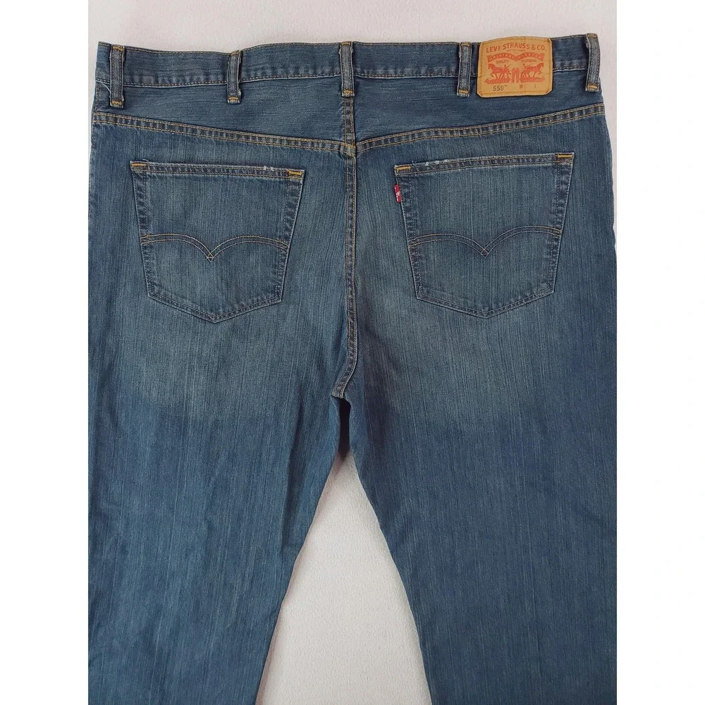 Levis 559 Jeans Mens 44x30 Blue Straight Leg Relaxed Fit Denim Medium Wash Pants